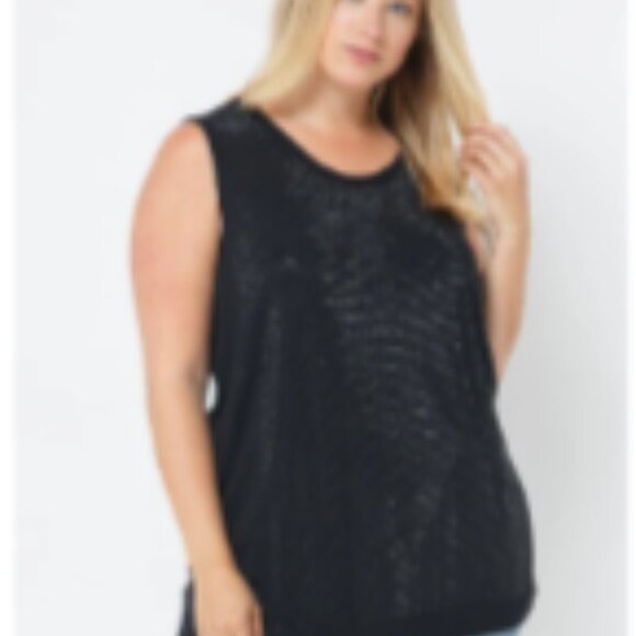 Red Plus Size Rhinestone Tank Top - Picture 3 of 5